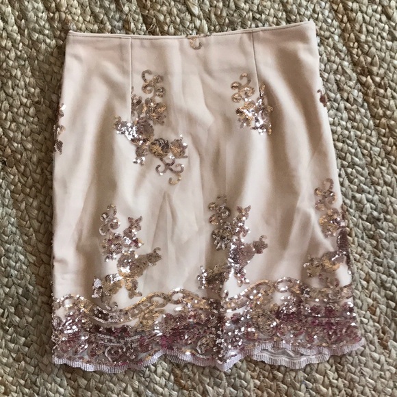 LF SEEK the label rose gold mini skirt - Picture 1 of 5
